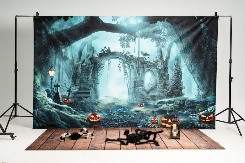 Kate Fall Pumpkin Backdrop Forest for Photography - Kate Backdrop AU
