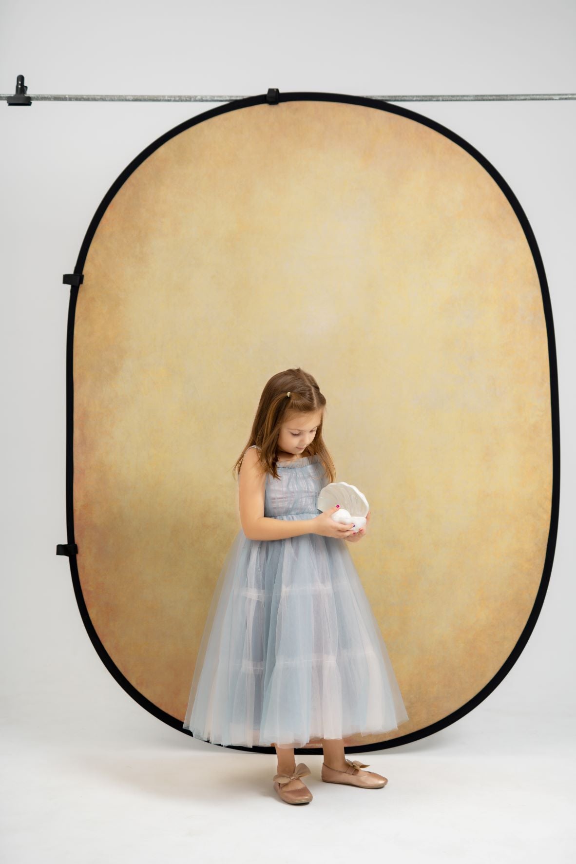 Kate Abstract Cream/Abstract Blue Collapsible Backdrop Photography 5X6.5ft(1.5x2m) - Kate Backdrop AU