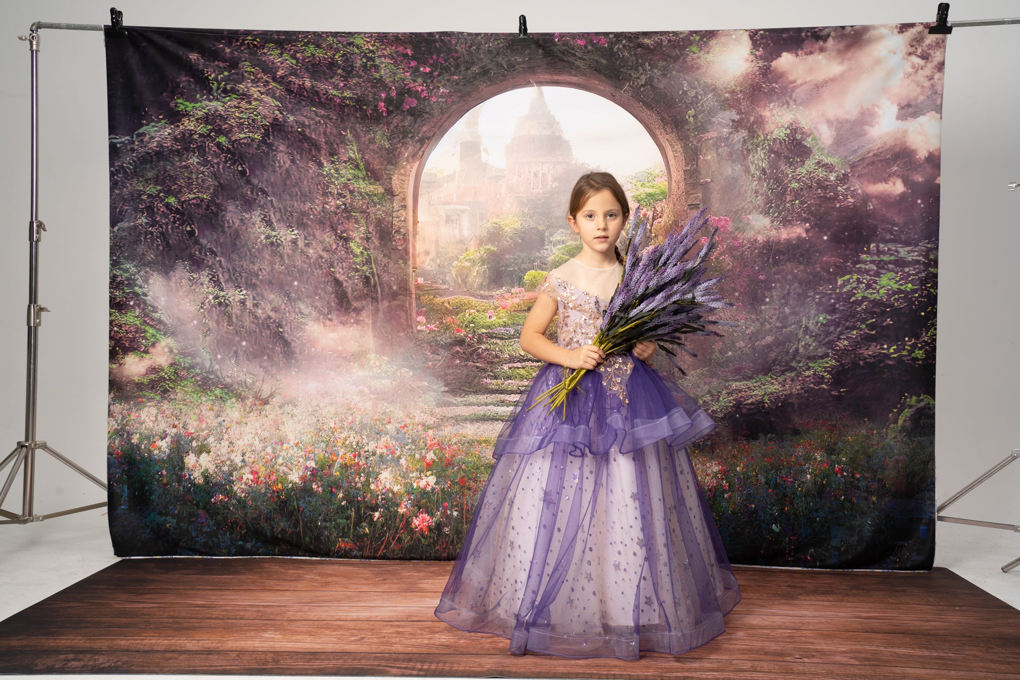 Kate Spring Magic Flower Garden Castle Backdrop for Photography - Kate Backdrop AU