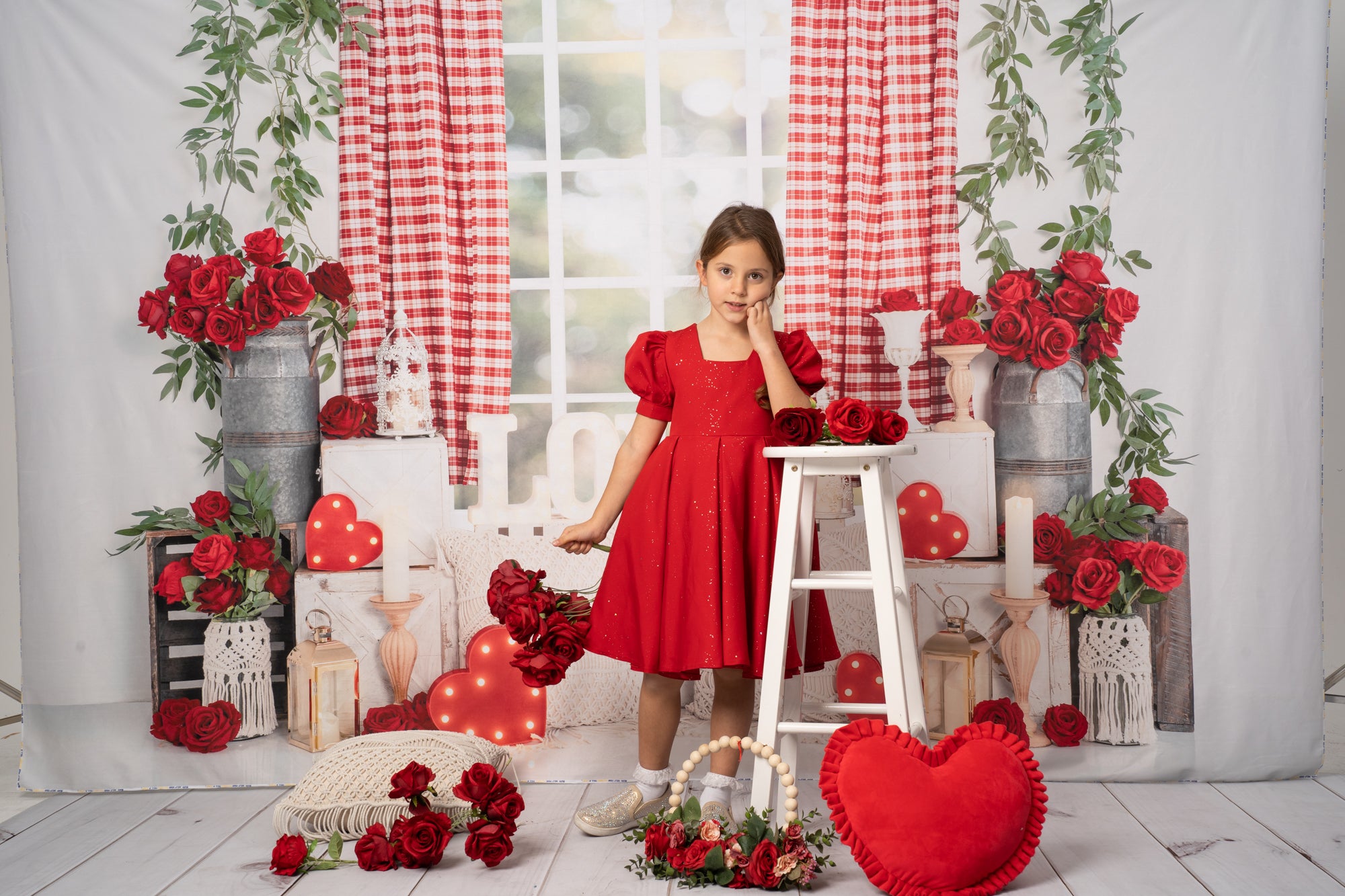 Kate Spring Valentine's Day Backdrop Rose Window Designed by Emetselch - Kate Backdrop AU