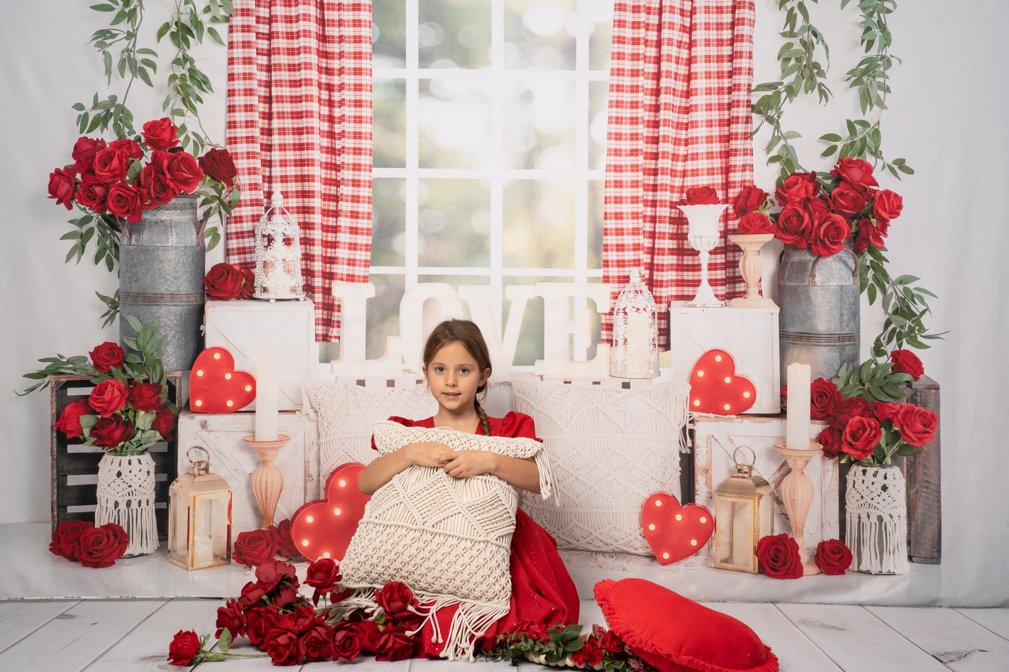 Kate Spring Valentine's Day Backdrop Rose Window Designed by Emetselch - Kate Backdrop AU