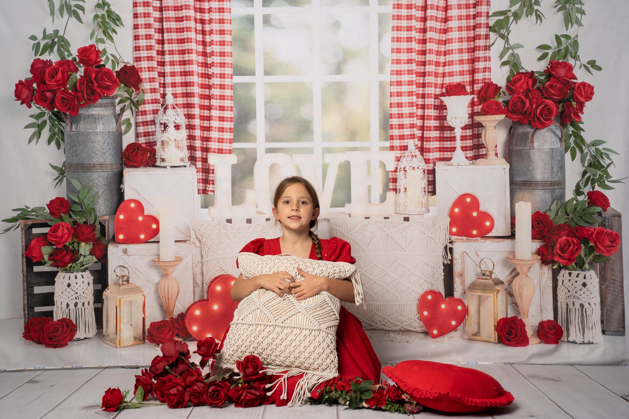 Kate Spring Valentine's Day Backdrop Rose Window Designed by Emetselch - Kate Backdrop AU
