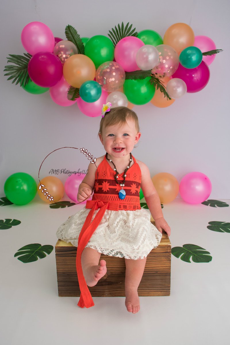 Kate Summer Backdrop Balloons Moana Theme Designed By Alisha Byrem - Kate Backdrop AU