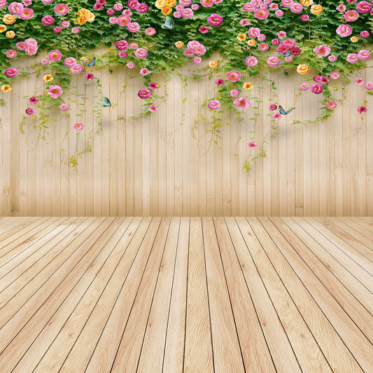 Kate Flower Easter Backdrop wood Floral Background photography - Kate Backdrop AU