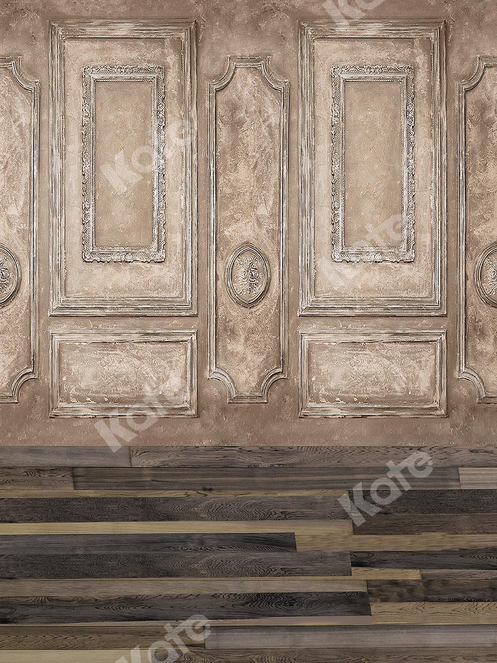 Kate Retro Wall with Wood Floor Backdrop Designed by Chain Photography - Kate Backdrop AU