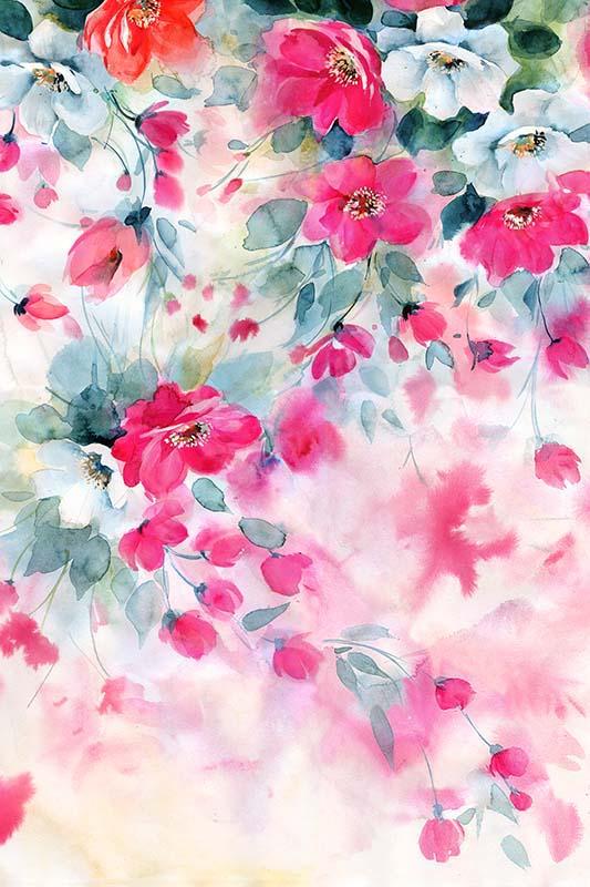 Kate Spring Fine Art White Red Florals Backdrop Designed by Chain Photography - Kate Backdrop AU