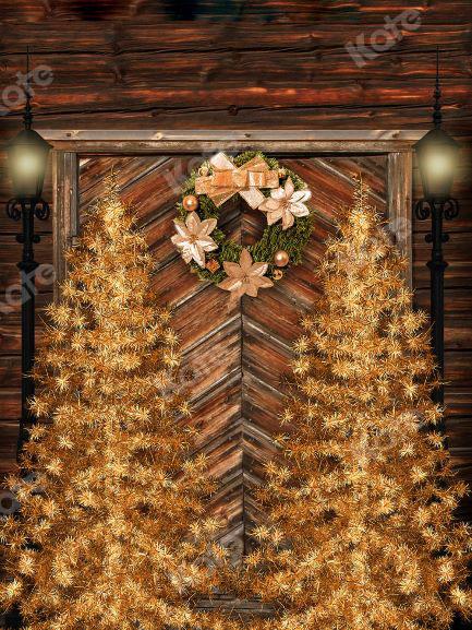 Kate Gold Christmas Trees Door Backdrop Designed by Chain Photography - Kate Backdrop AU