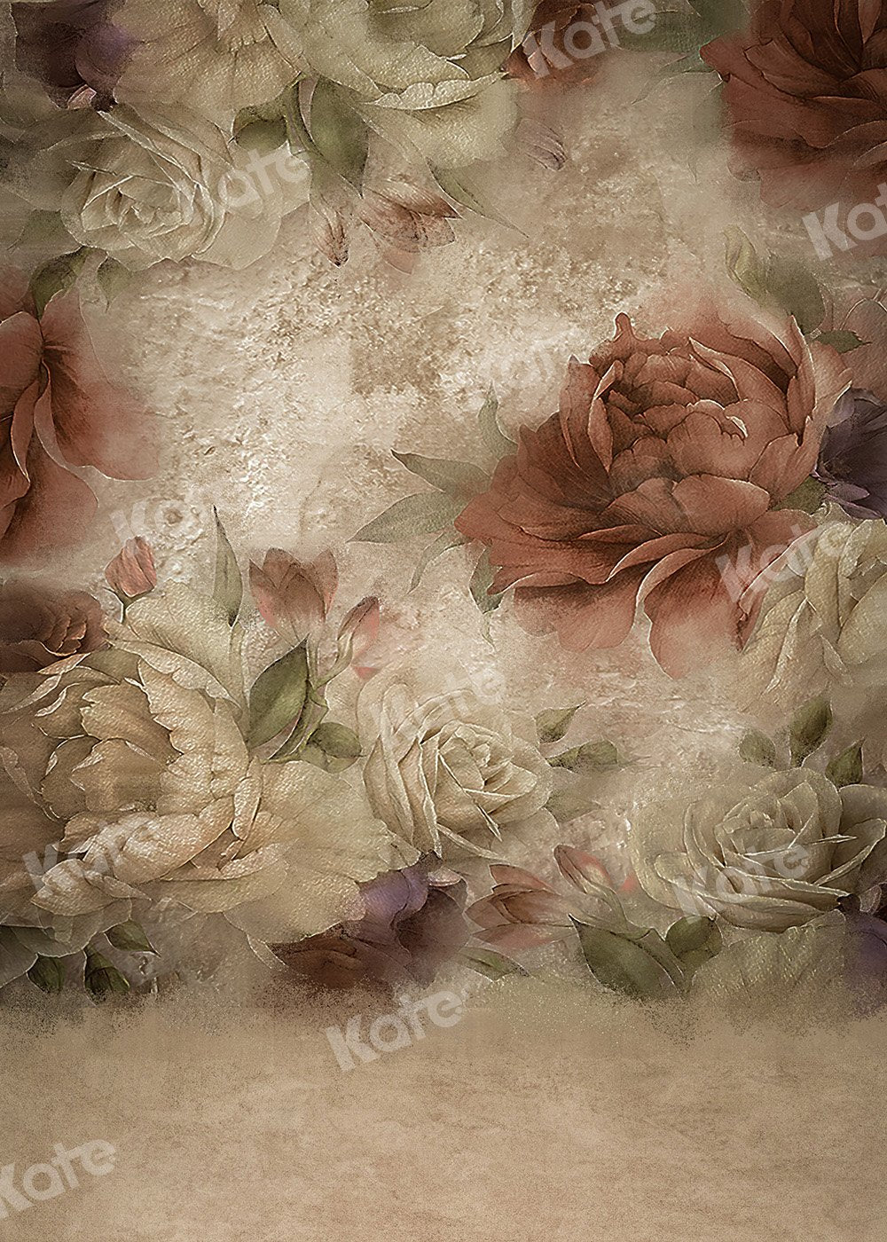 Kate Fine Art Florals Peony Retro Backdrop Designed by GQ - Kate Backdrop AU