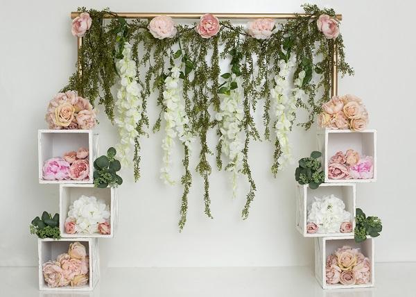 Kate Spring/Mother's Day Pink Floral Cube Backdrop Designed by Lisa B - Kate Backdrop AU