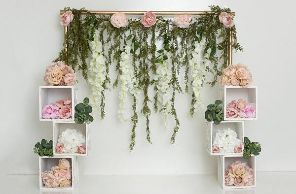 Kate Spring/Mother's Day Pink Floral Cube Backdrop Designed by Lisa B - Kate Backdrop AU