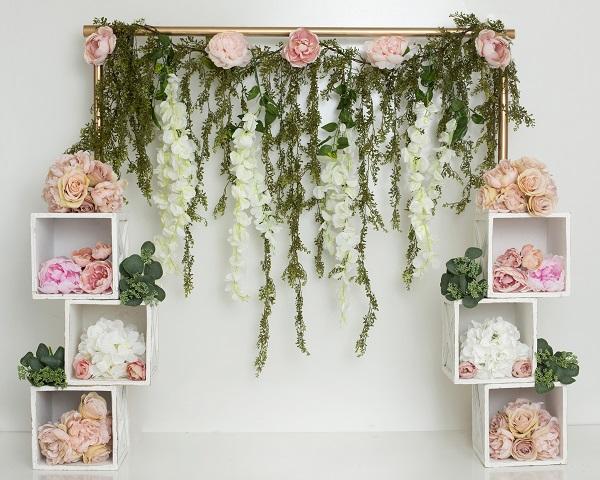 Kate Spring/Mother's Day Pink Floral Cube Backdrop Designed by Lisa B - Kate Backdrop AU