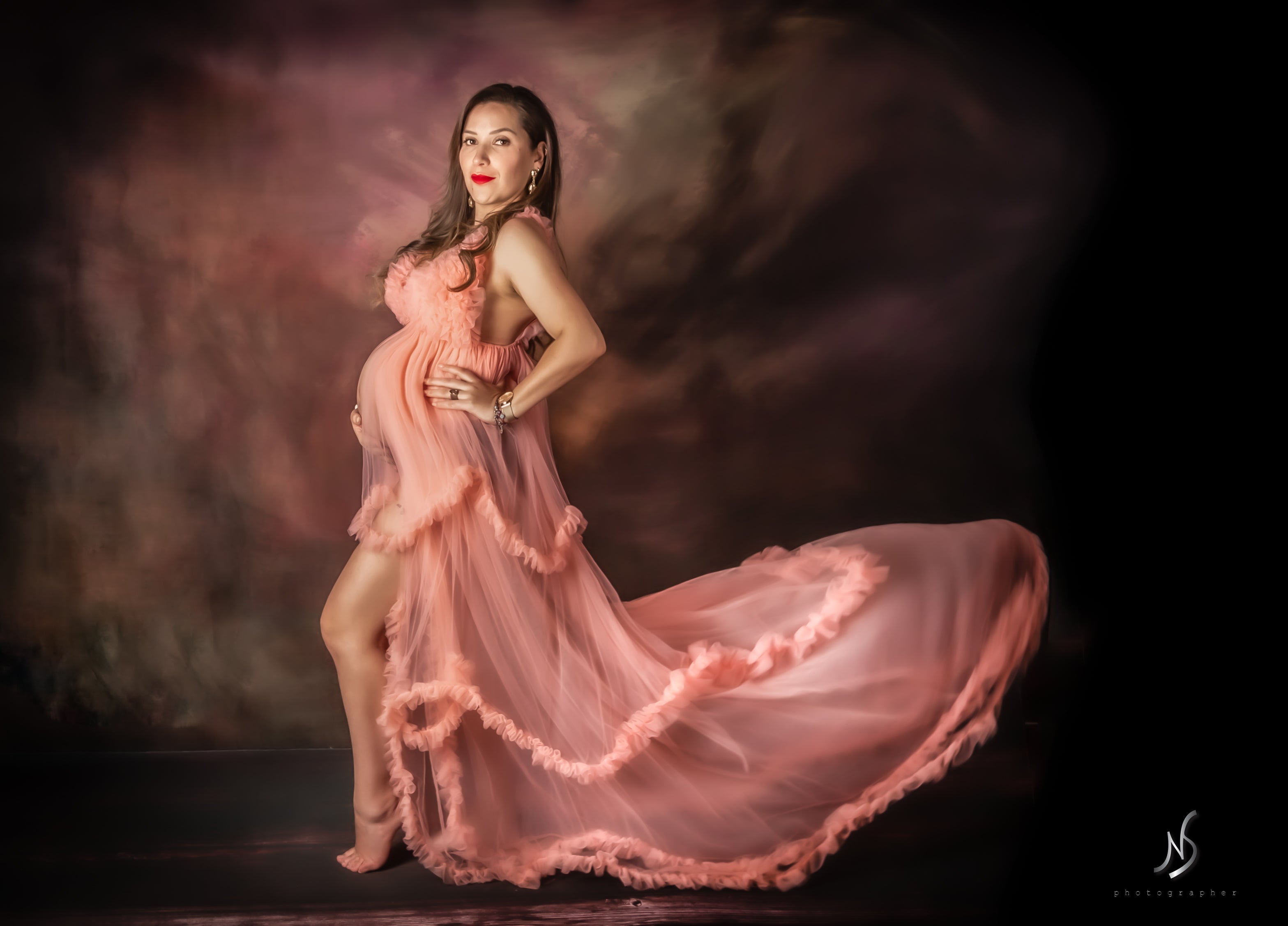 Kate Dark Abstract Brushed Liked Backdrop Texture Fabric Background - Kate Backdrop AU