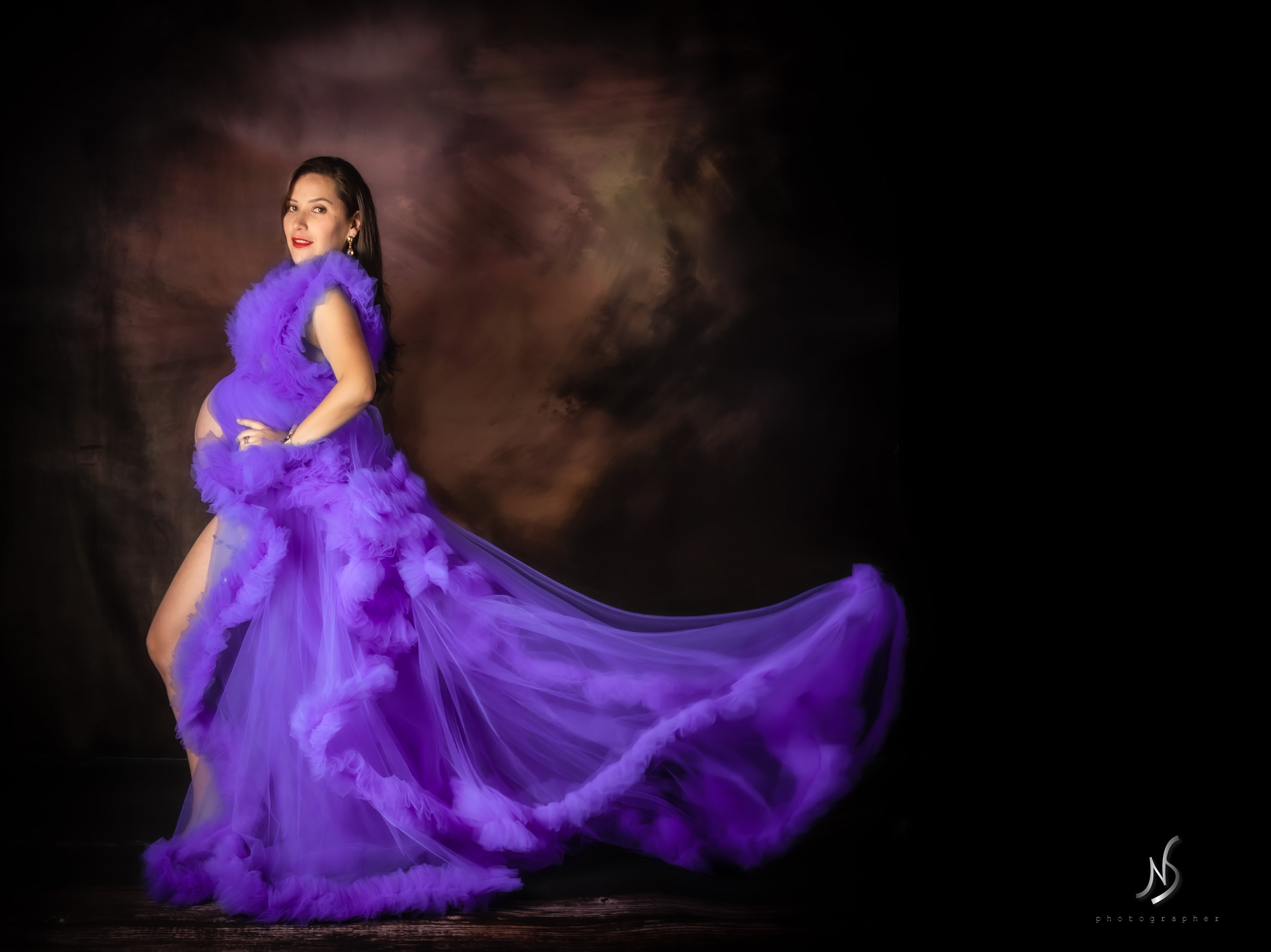 Kate Dark Abstract Brushed Liked Backdrop Texture Fabric Background - Kate Backdrop AU