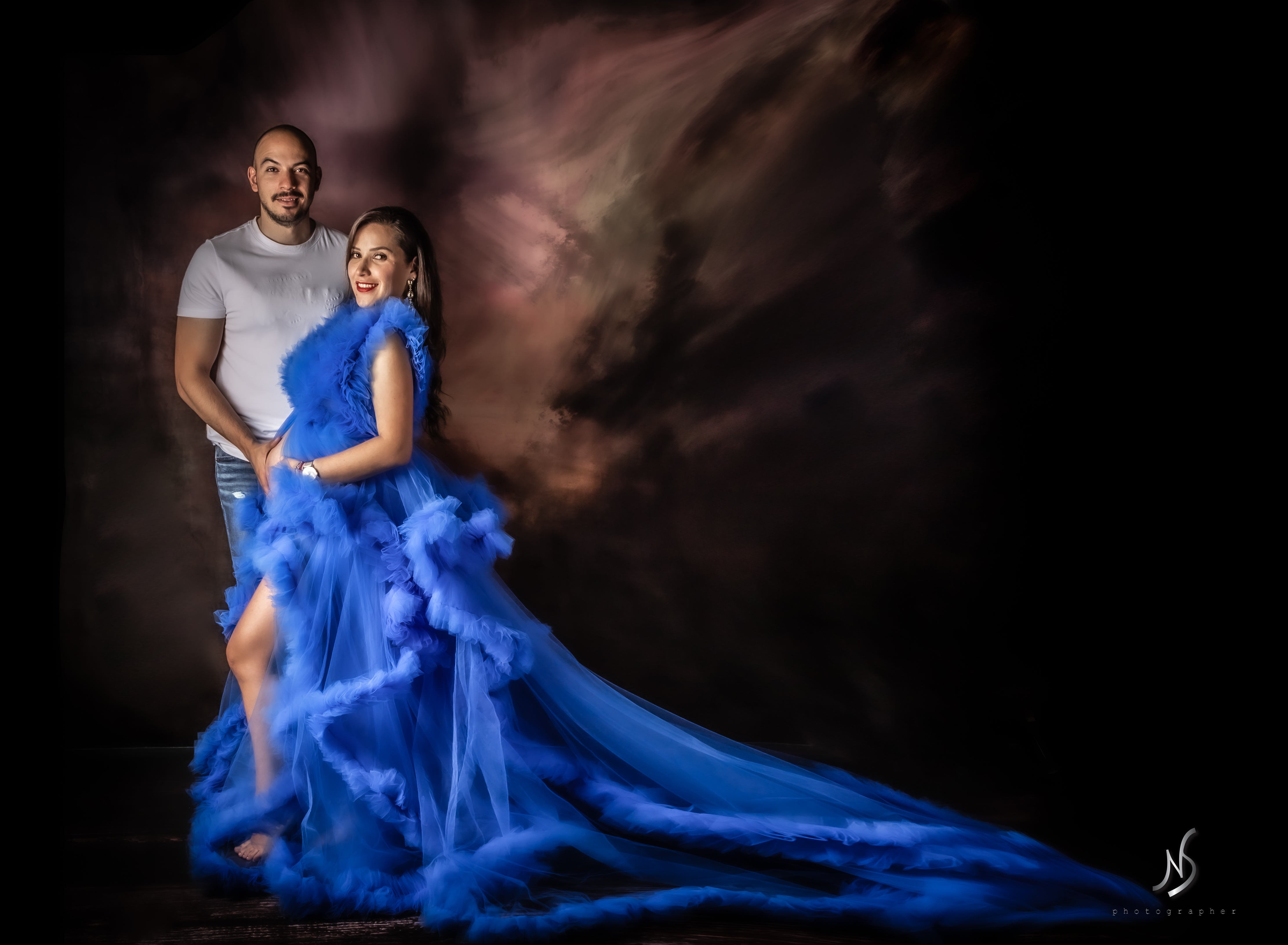 Kate Dark Abstract Brushed Liked Backdrop Texture Fabric Background - Kate Backdrop AU