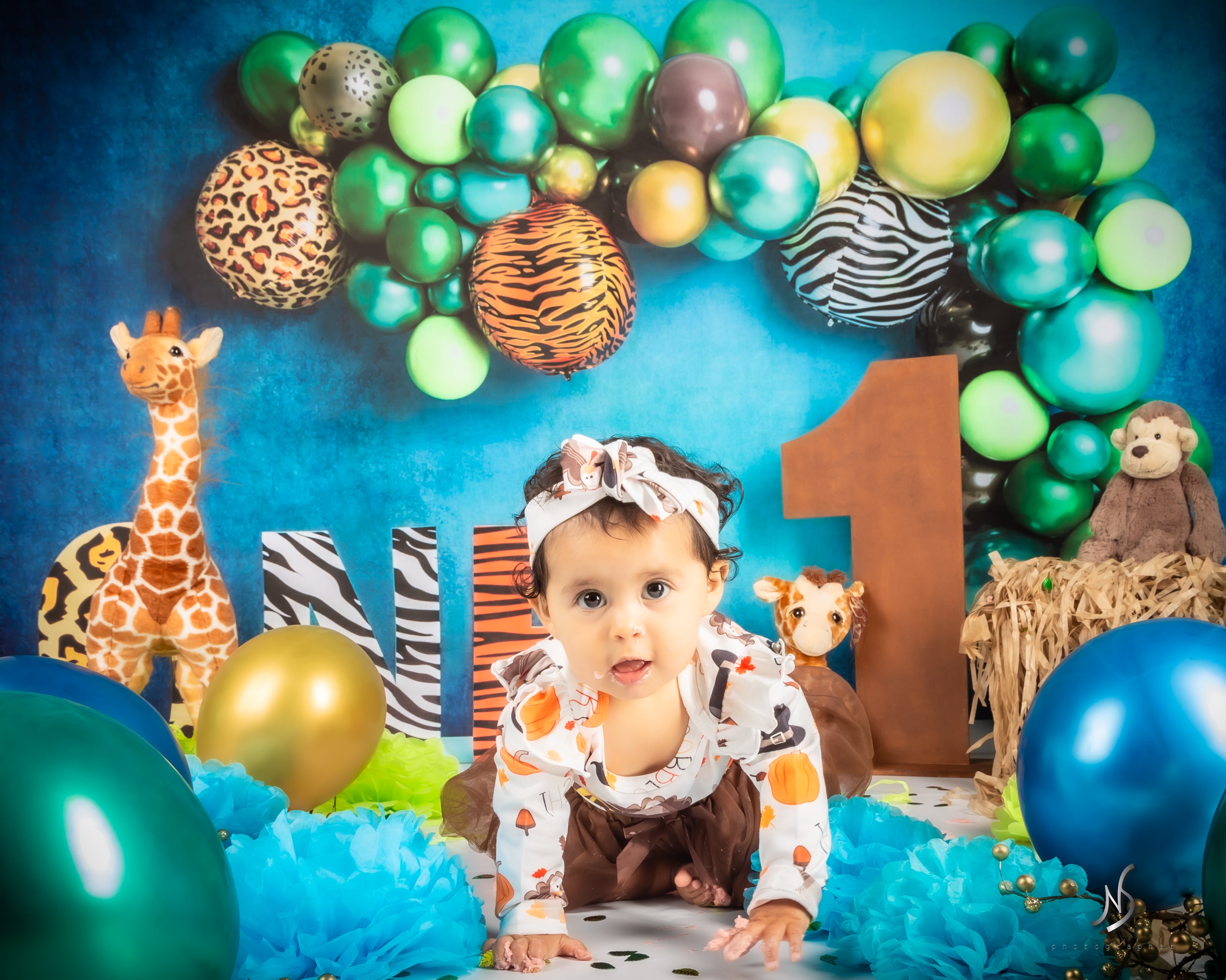 Kate Jungle First Birthday Backdrop for Photography Designed by Kerry Anderson - Kate Backdrop AU