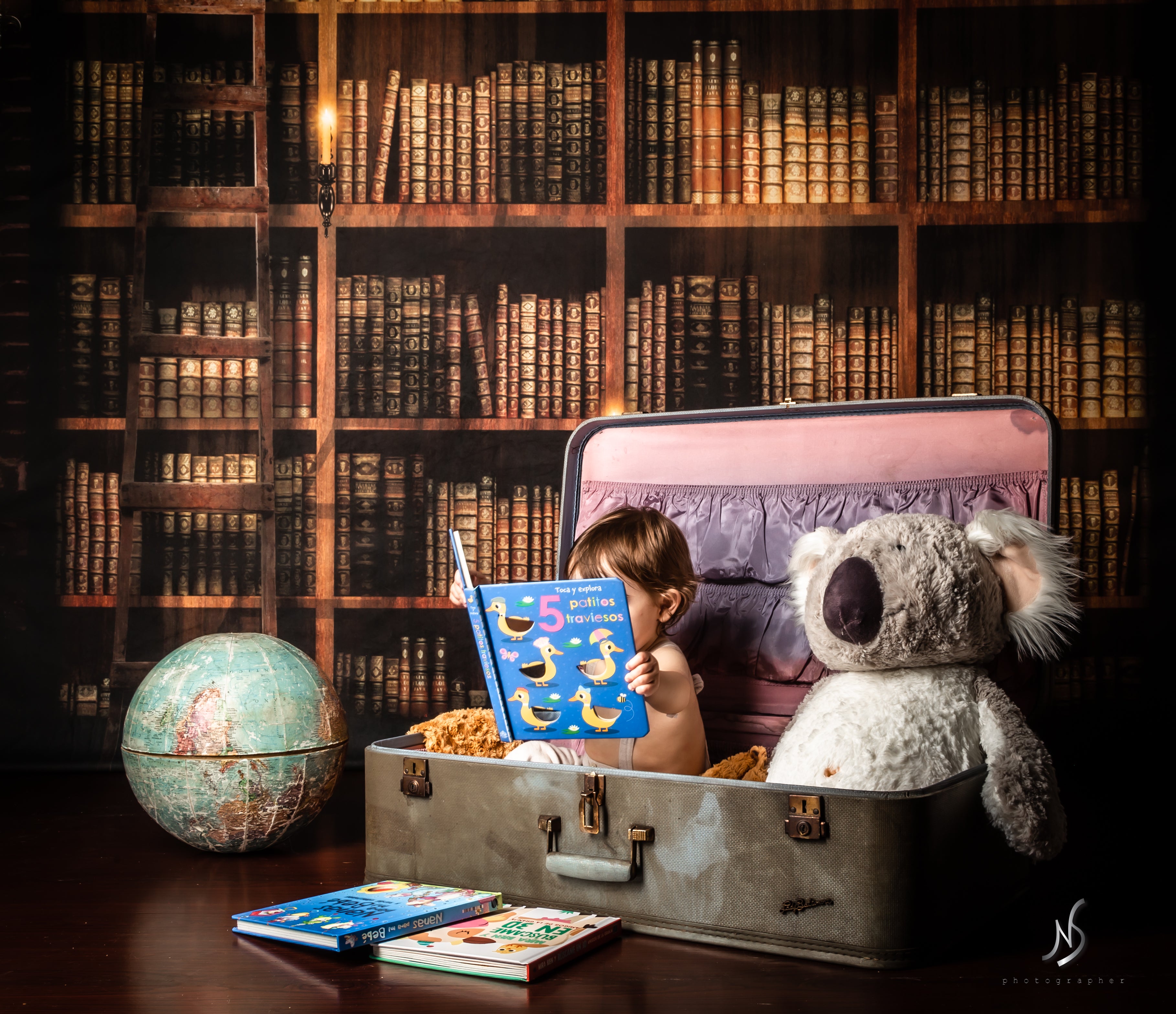 Kate Bookshelf Backdrop Retro for Photography - Kate Backdrop AU