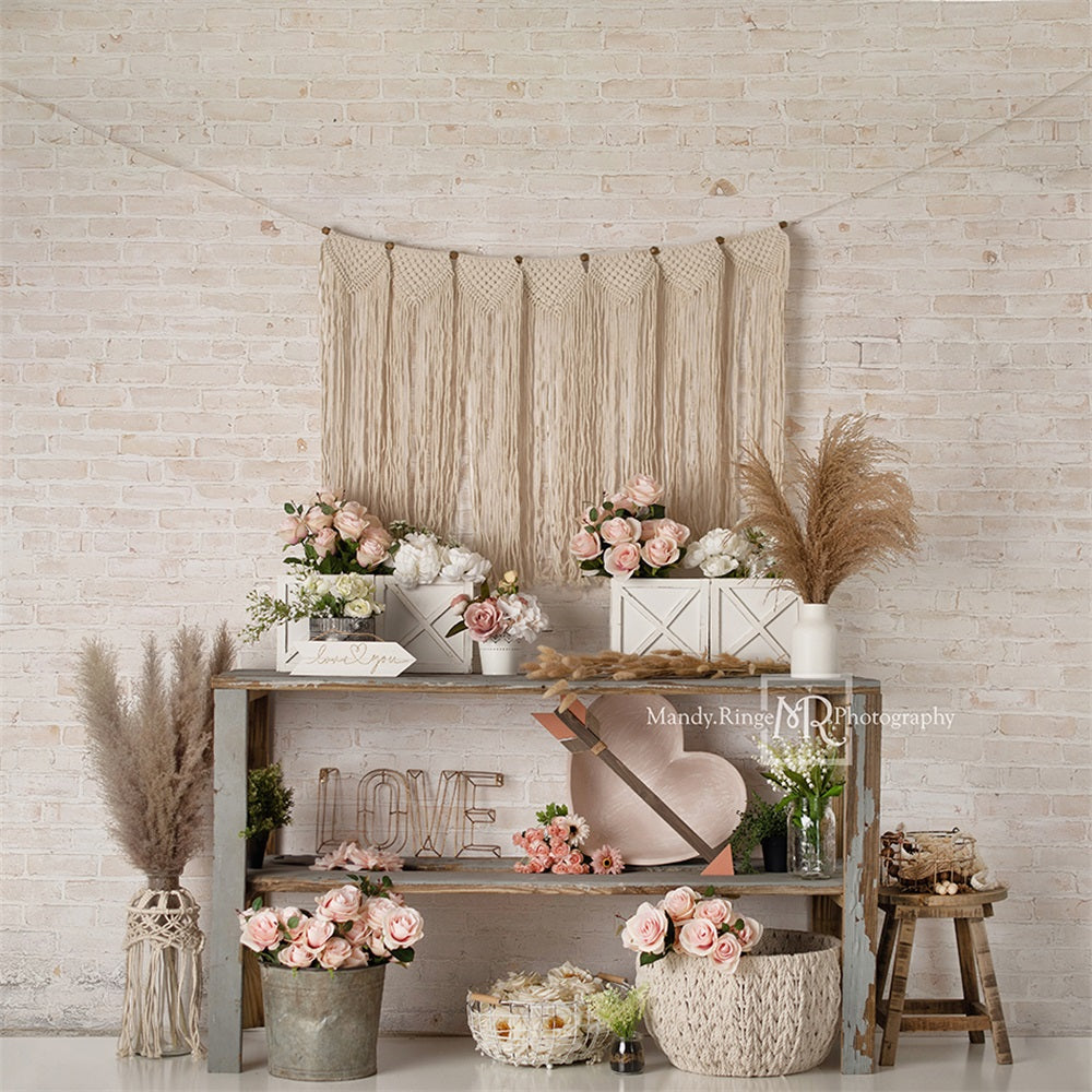 Kate Boho Valentine's Day Backdrop Designed by Mandy Ringe Photography - Kate Backdrop AU