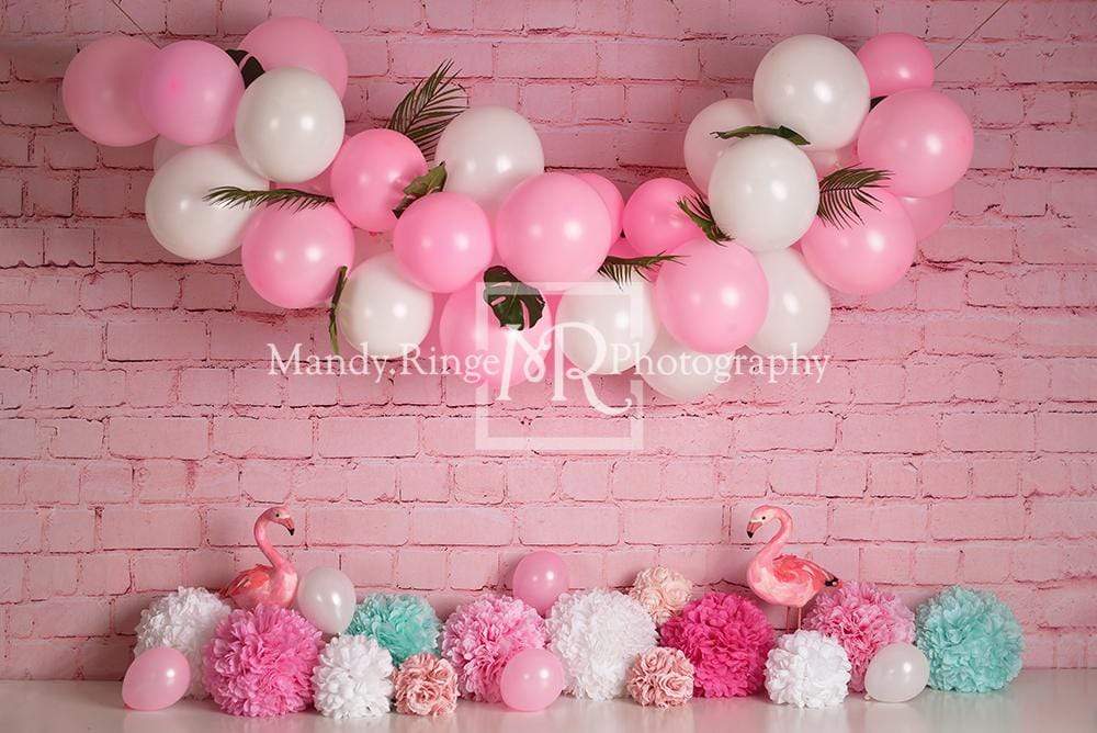Kate Girly Pink Flamingos Children Backdrop for Photography Designed by Mandy Ringe Photography - Kate Backdrop AU