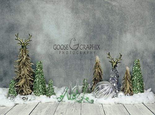 Kate Glamour Green Christmas Backdrop Designed by Amanda Moffatt - Kate Backdrop AU