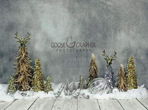 Kate Silver Glamour Christmas for Photography Backdrop Designed by Amanda Moffatt - Kate Backdrop AU