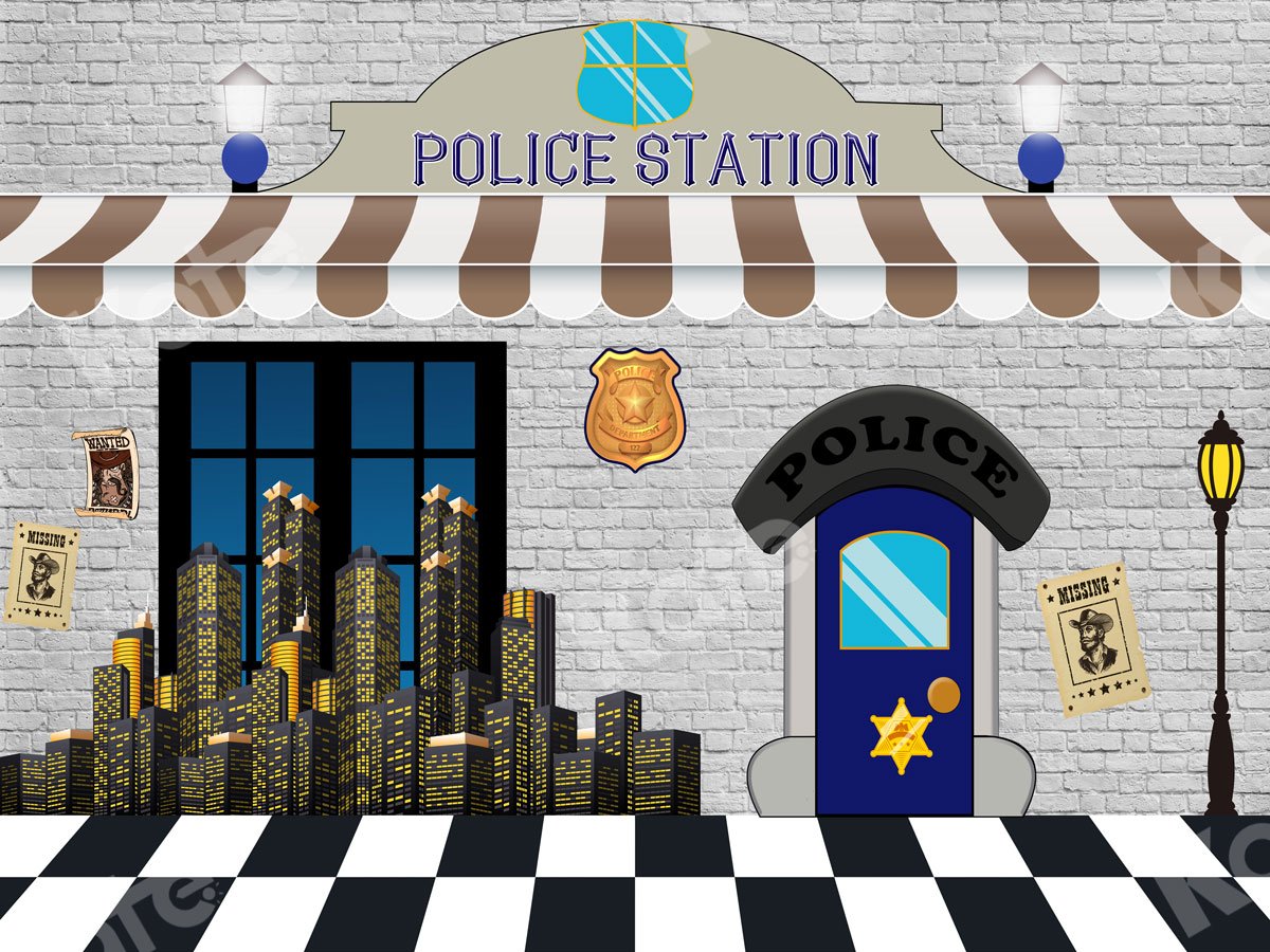 Kate Police Station Backdrop Designed By JS Photography - Kate Backdrop AU