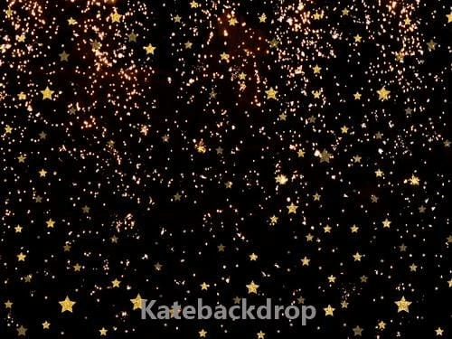 Kate Black Golden Stars Bokeh Children Backdrop Designed by Jerry_sina - Kate Backdrop AU