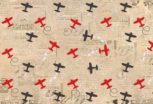 Kate Retro Planes Valentines Backdrop for Photography designed by Jerry_Sina - Kate Backdrop AU
