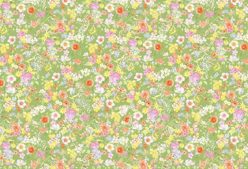 Kate Retro flowers Baby Shower Backdrop for Photography designed by Jerry_Sina - Kate Backdrop AU