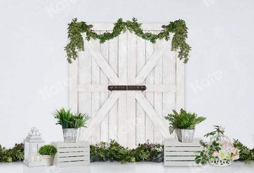 Kate Spring/Easter White Barn Door Backdrop Designed By Jerry_Sina - Kate Backdrop AU