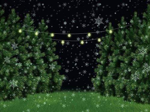 Kate Christmas Farm Decoration Snow Trees Backdrop for Photography Designed By Jerry_Sina - Kate Backdrop AU