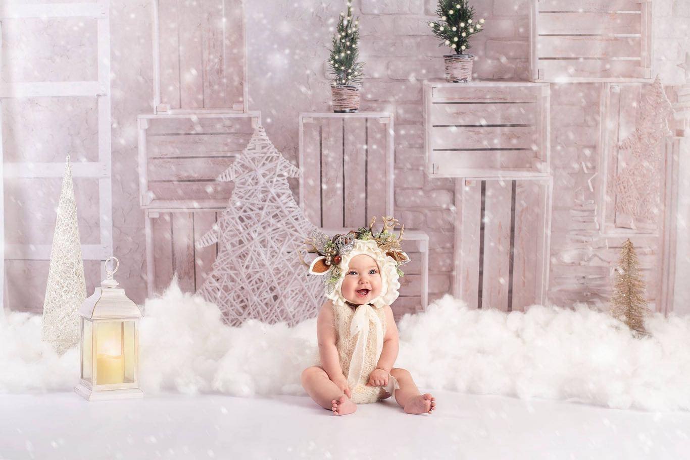 Kate Simple White Christmas Decorations Backdrop Designed By Jerry_Sina - Kate Backdrop AU