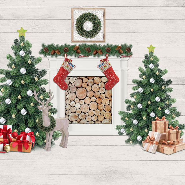 Kate Christmas Trees Gifts Room Backdrop Designed By Jerry_Sina - Kate Backdrop AU