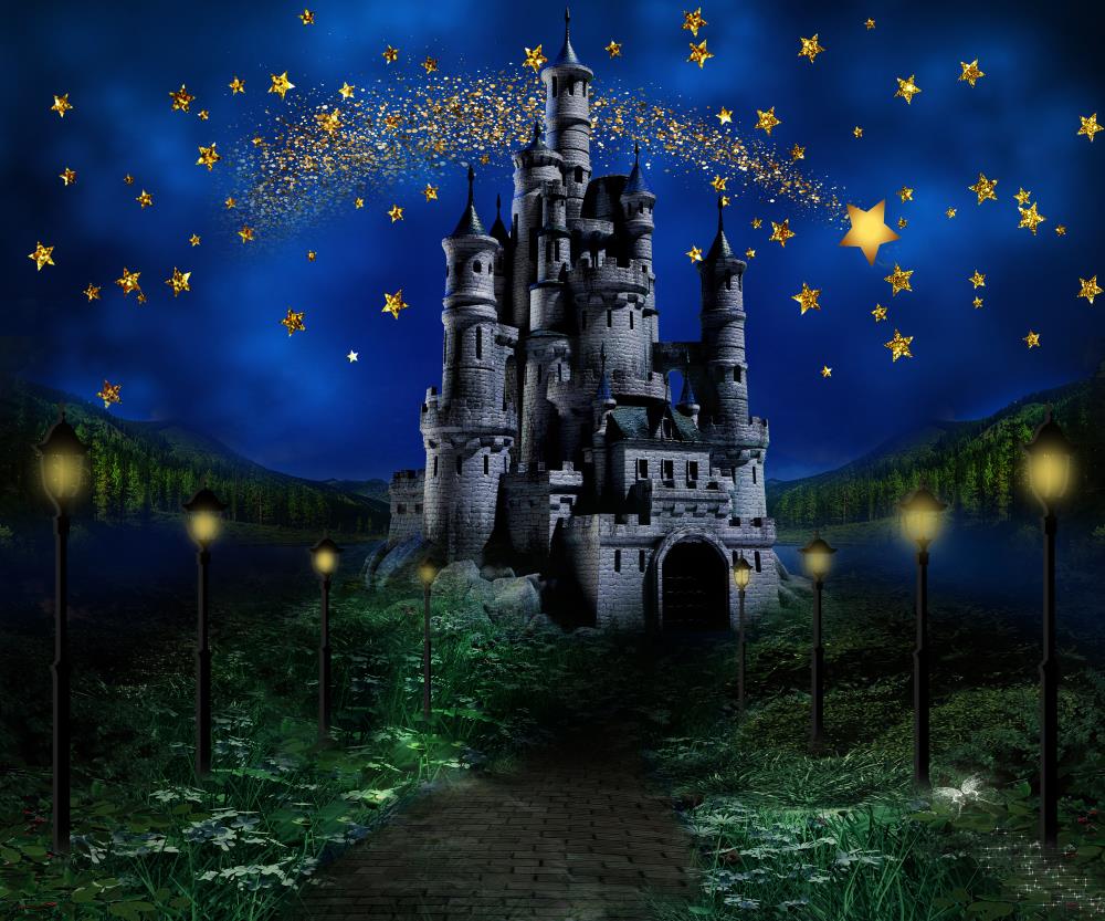Kate Night Sky Star Castle Children Backdrop Designed by Jerry_Sina - Kate Backdrop AU