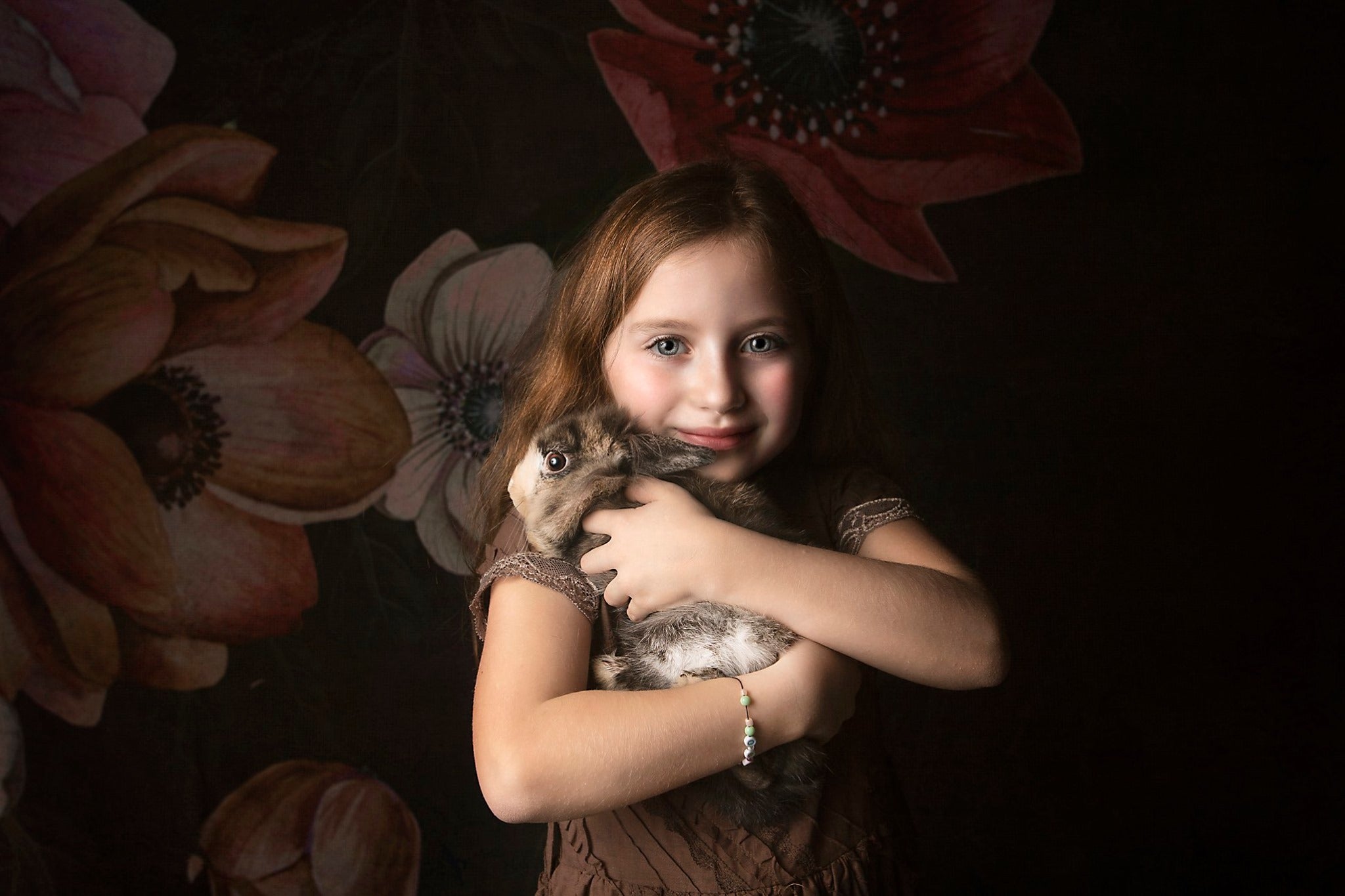 Kate Mother's Day Floral Vintage Flowers Black Backdrop for Photography by Jerry_Sina - Kate Backdrop AU