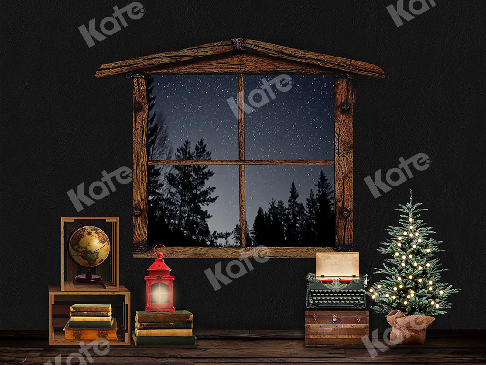 Kate Xmas Backdrop Christmas Window Night Designed By JS Photography - Kate Backdrop AU