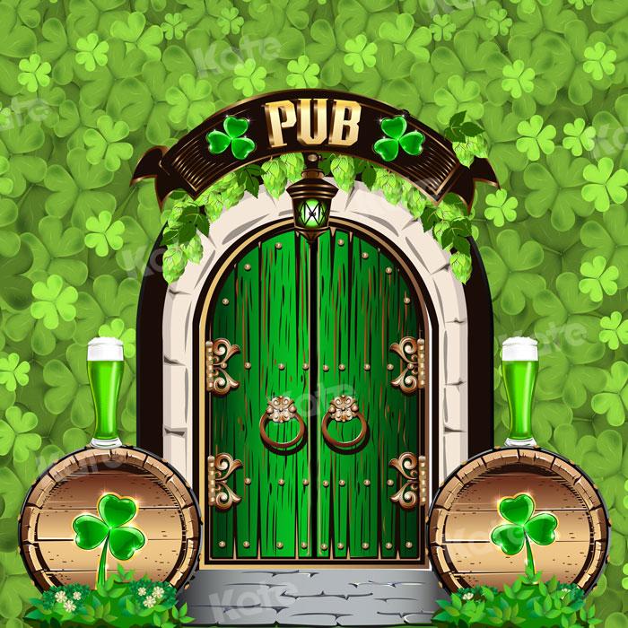 Kate St. Patrick's Day Shamrock Pub Door Backdrop for Photography - Kate Backdrop AU