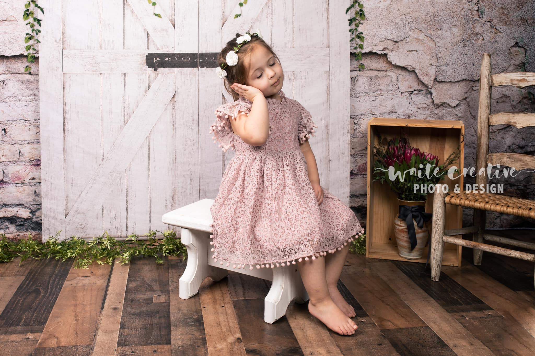 Kate Spring Vintage Wall Backdrop Barn Door for Photography - Kate Backdrop AU