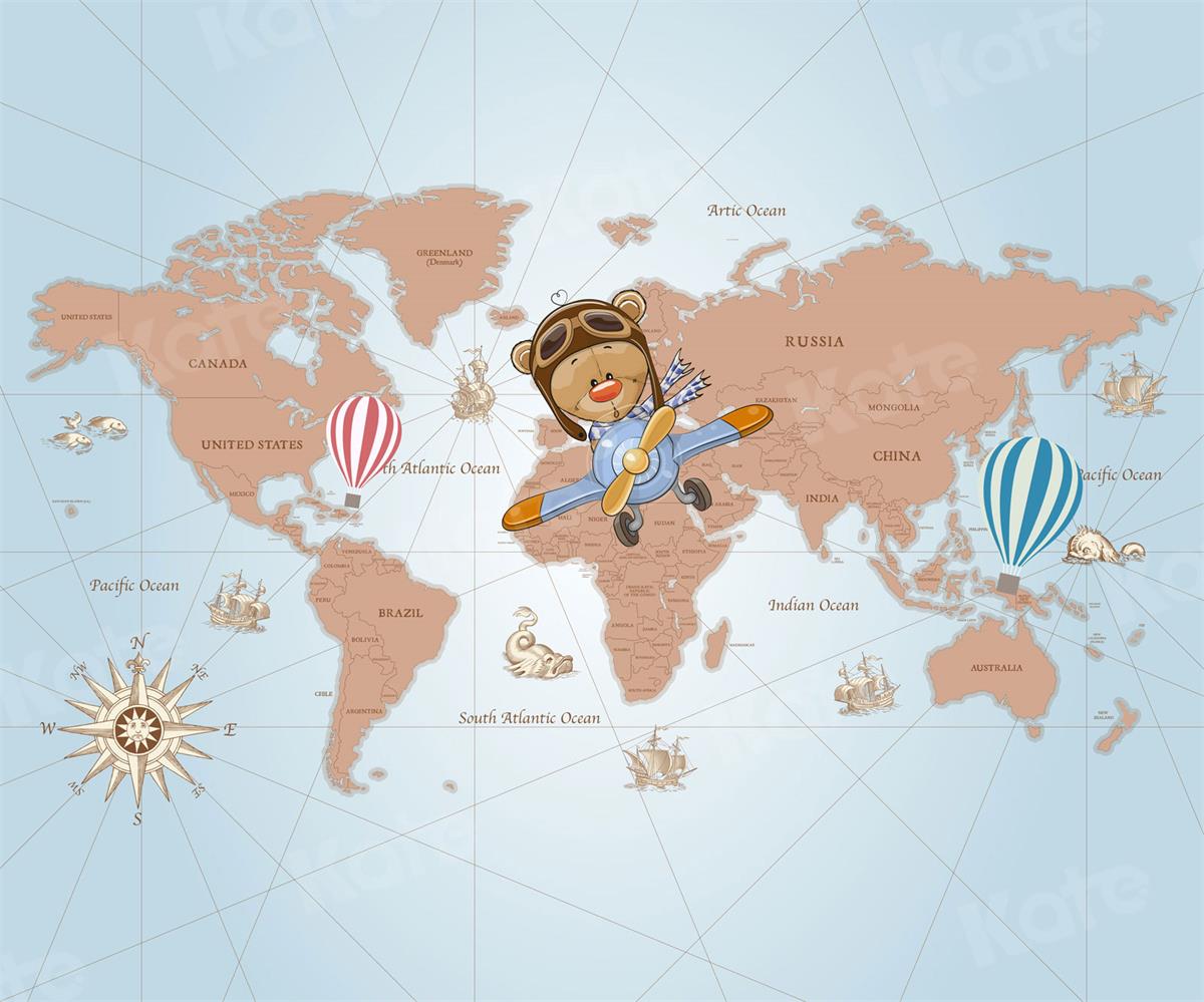 Kate Travel Around the World Pilot Children Backdrop for Photography Designed by JFCC - Kate Backdrop AU