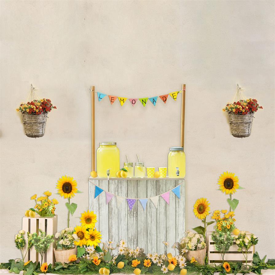 Kate Summer Children Lemonade Stand Backdrop for Photography Designed by JFCC - Kate Backdrop AU