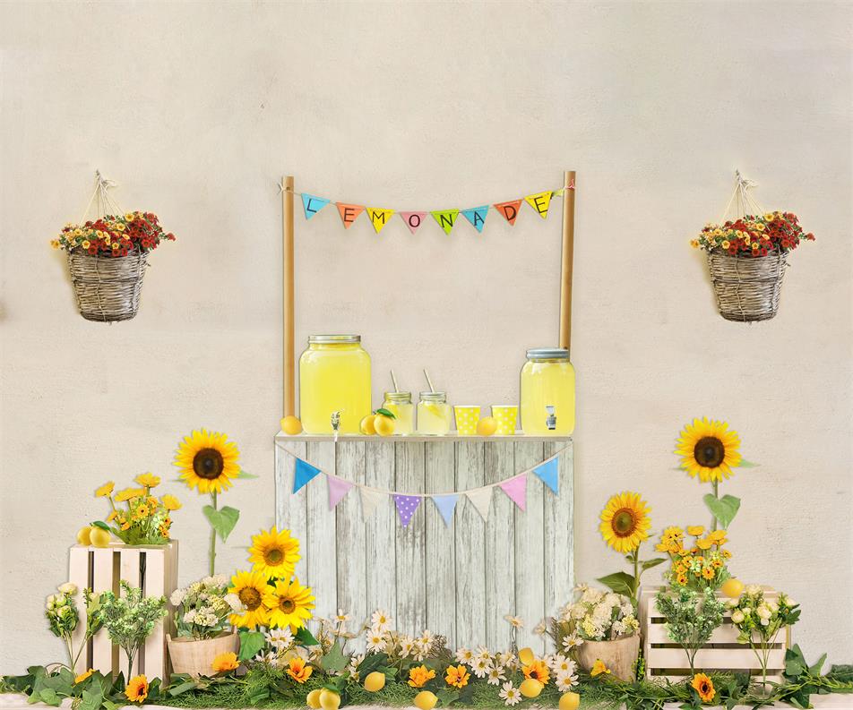 Kate Summer Children Lemonade Stand Backdrop for Photography Designed by JFCC - Kate Backdrop AU