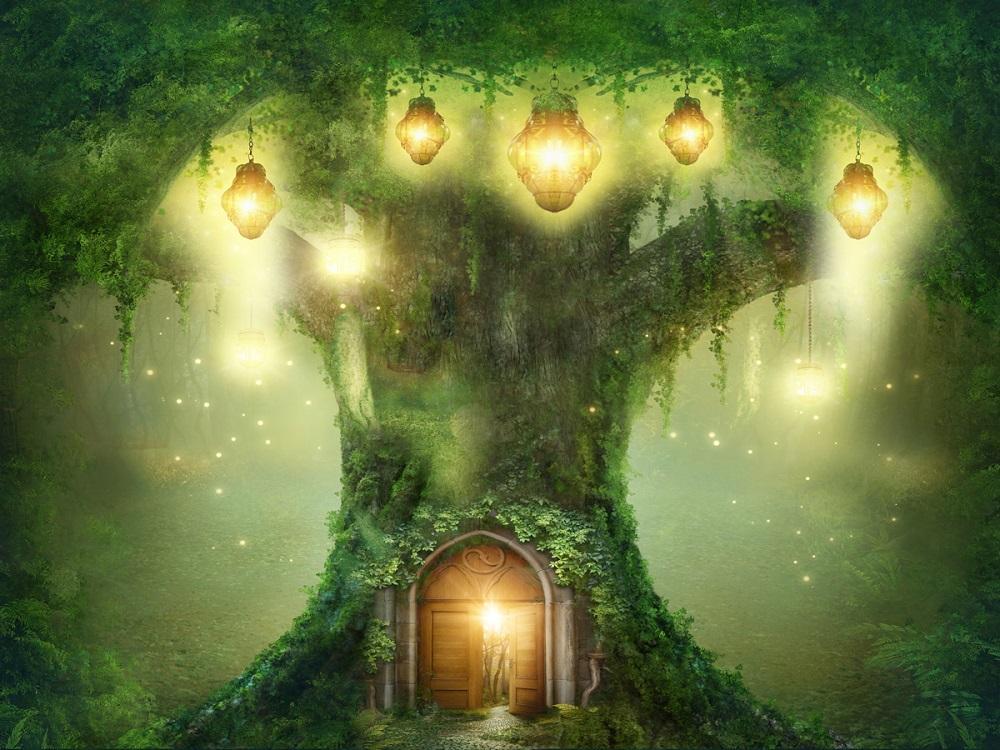 Kate Spirit Fairy Tree House Forest Children Backdrop for Photography Designed by JFCC