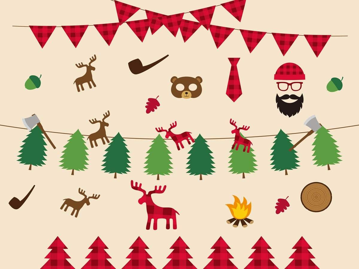 Kate Trees Animals Lumberjack Children Backdrop for Photography Designed by JFCC - Kate Backdrop AU