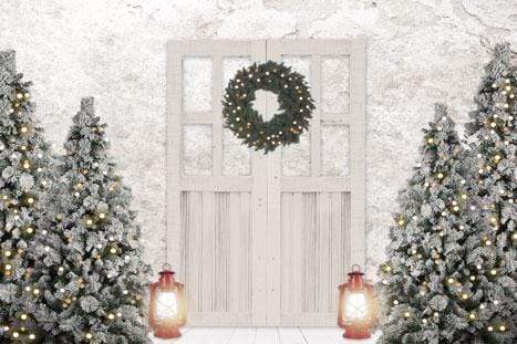 Kate Christmas Backdrop Xmas Trees Door for Photography - Kate Backdrop AU