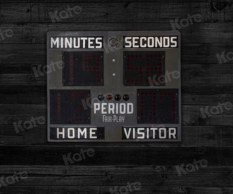Kate Sports Black Vintage Basketball Scoreboard Backdrop for Photography - Kate Backdrop AU