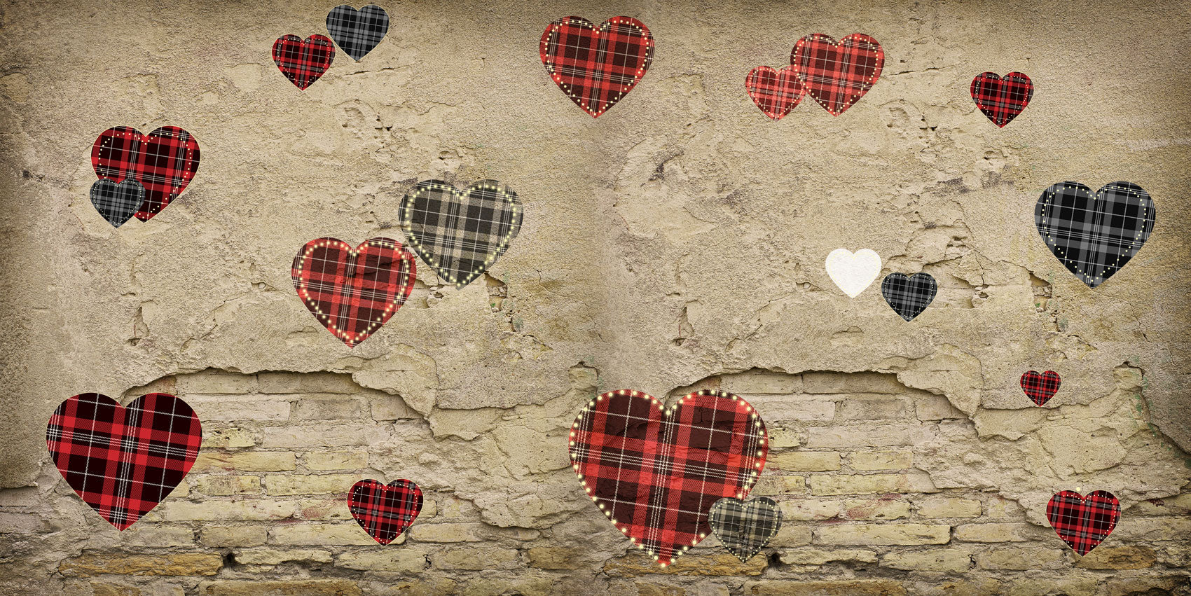 Kate Valentine's Day Love Heart Damaged Wall Backdrop for Photography Designed by JFCC - Kate Backdrop AU