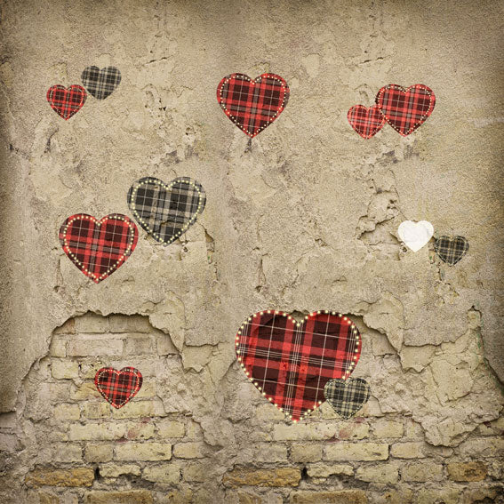 Kate Valentine's Day Love Heart Damaged Wall Backdrop for Photography Designed by JFCC - Kate Backdrop AU