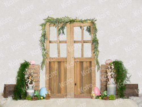 Kate Easter Barn Door Spring Decoration Backdrop - Kate Backdrop AU