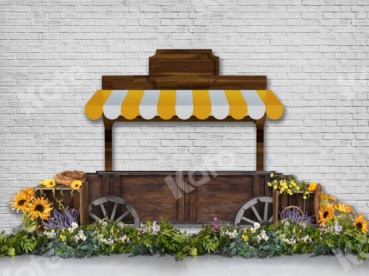 Kate Flowers Stand White Wall Backdrop for Photography - Kate Backdrop AU