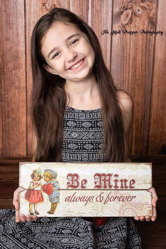 Kate Dark Wood Wall with Hearts Valentine's Day Backdrop for Photography - Kate Backdrop AU