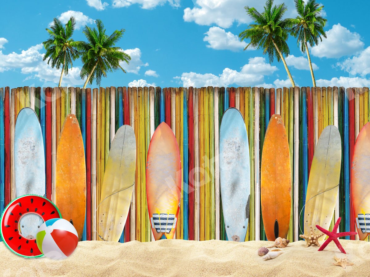Kate Summer Beach Surfboard Backdrop for Photography - Kate Backdrop AU